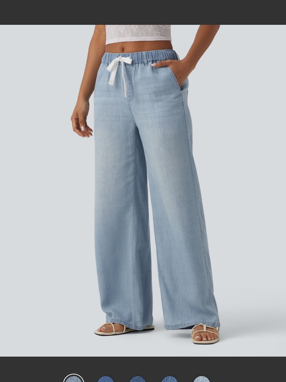 HALARA Light Blue Drawstring Jogger Pants